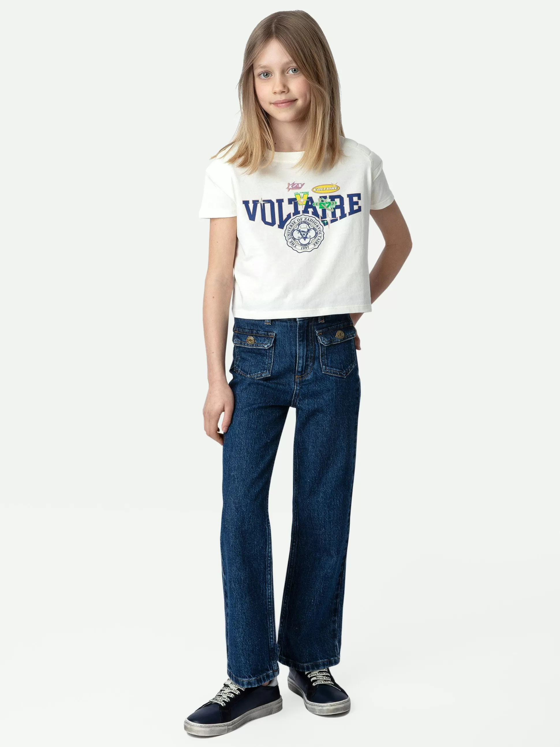 Zadig&Voltaire Barn^Anja Girl T-Skjorte Krem