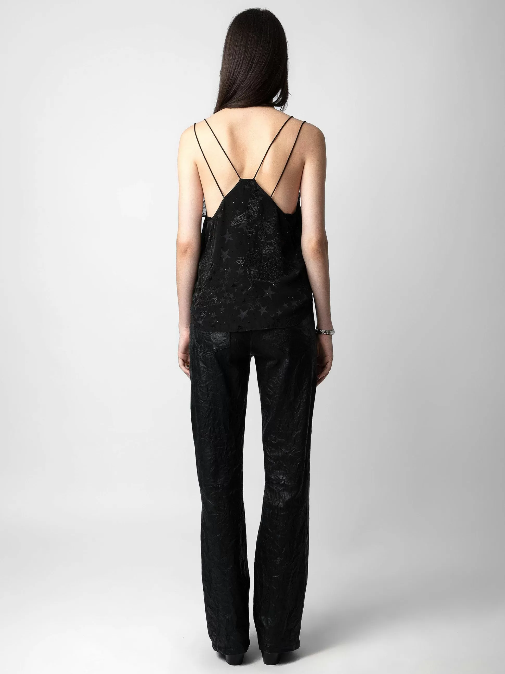 Zadig&Voltaire Topper Og Skjorter^Camisole Capela Silk Rhinestones Svart