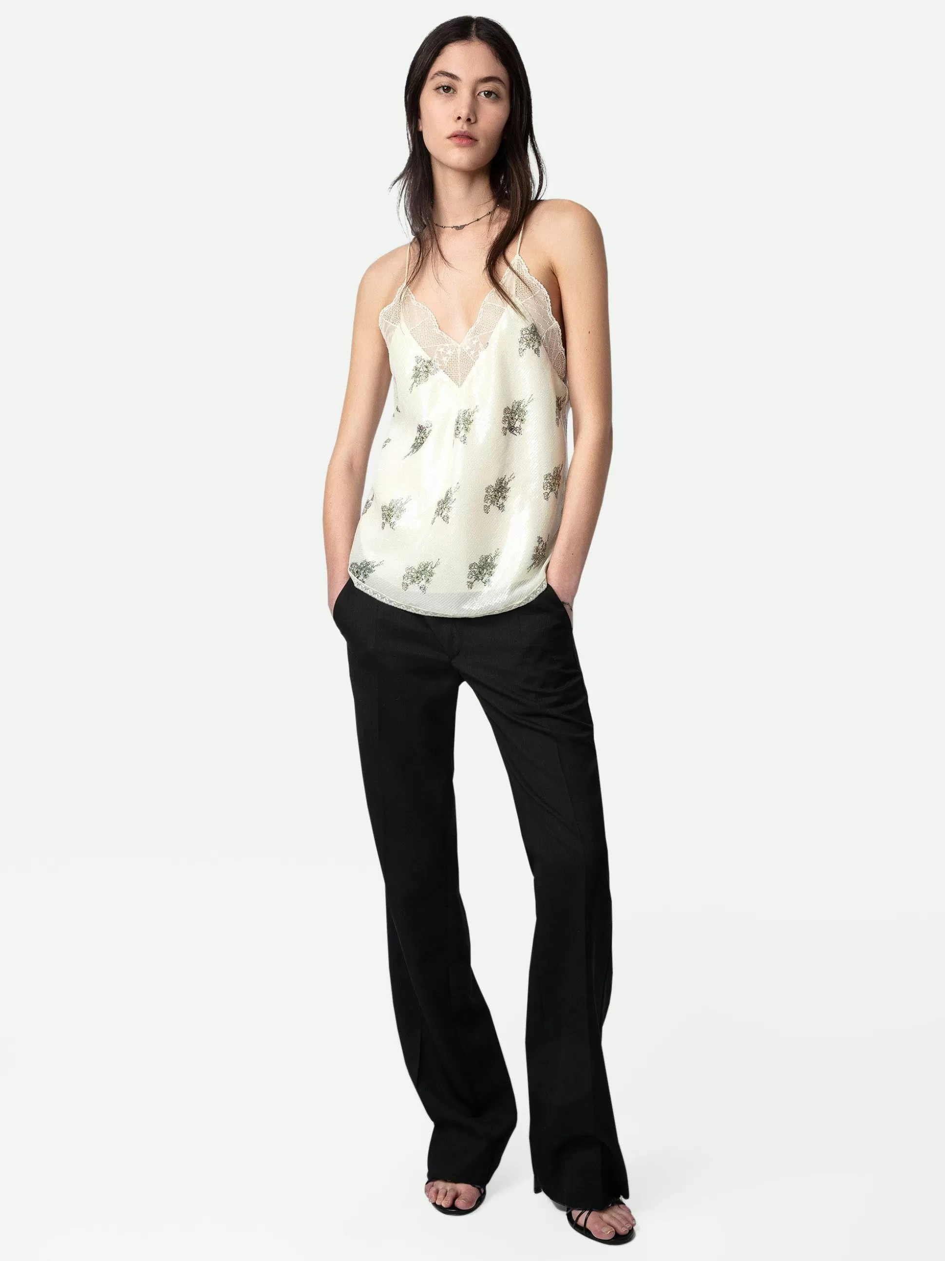 Zadig&Voltaire Topper Og Skjorter^Christy Sequins Camisole Kitt