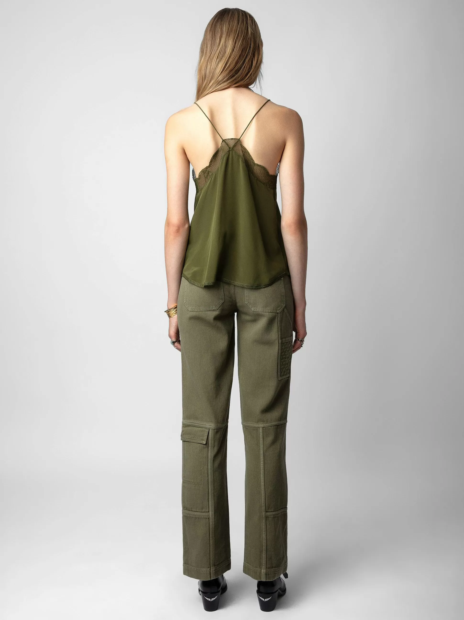 Zadig&Voltaire Topper Og Skjorter^Christy Silk Camisole Mork Oliven