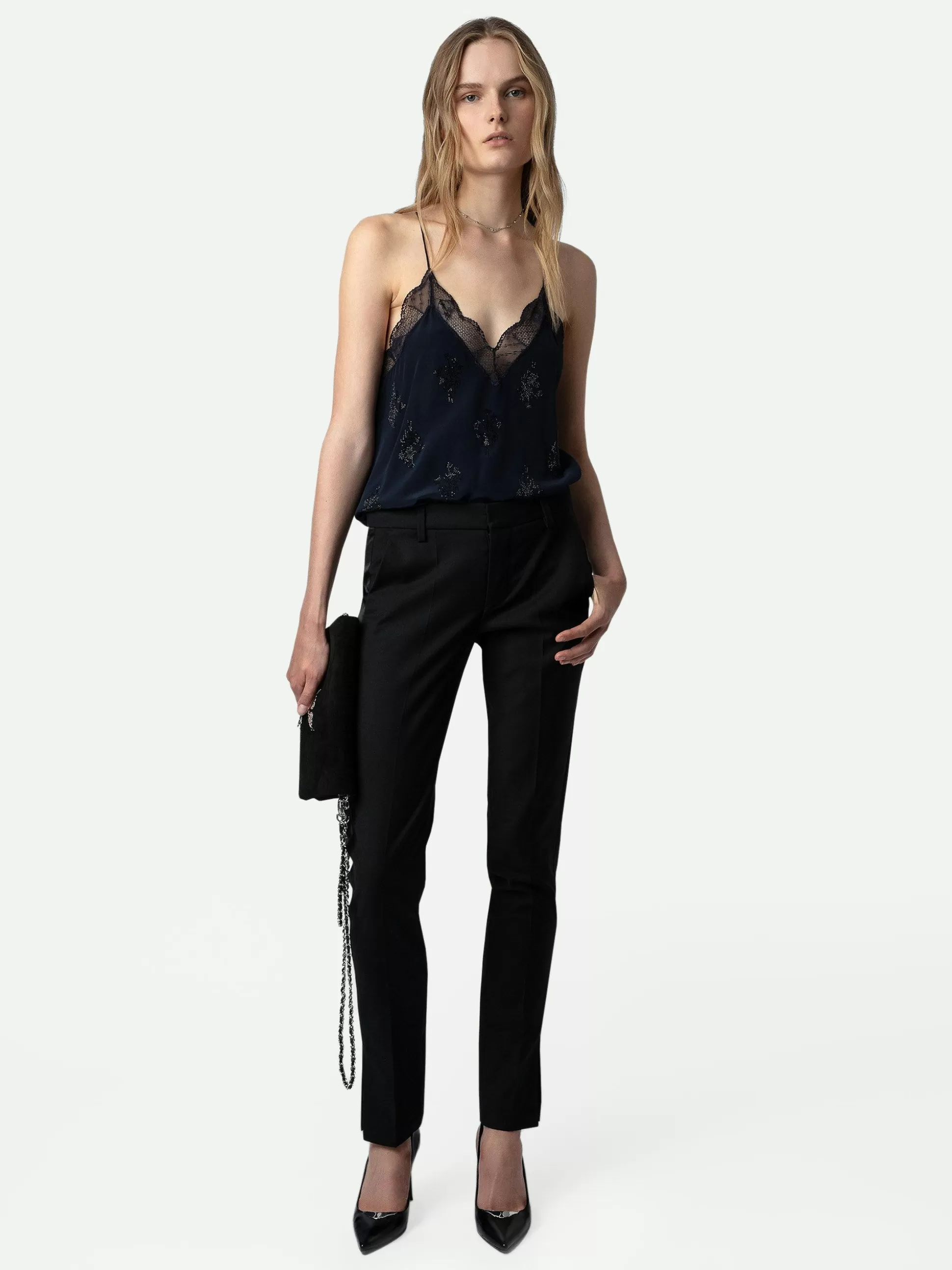 Zadig&Voltaire Topper Og Skjorter^Christy Strass Silk Camisole Blekk