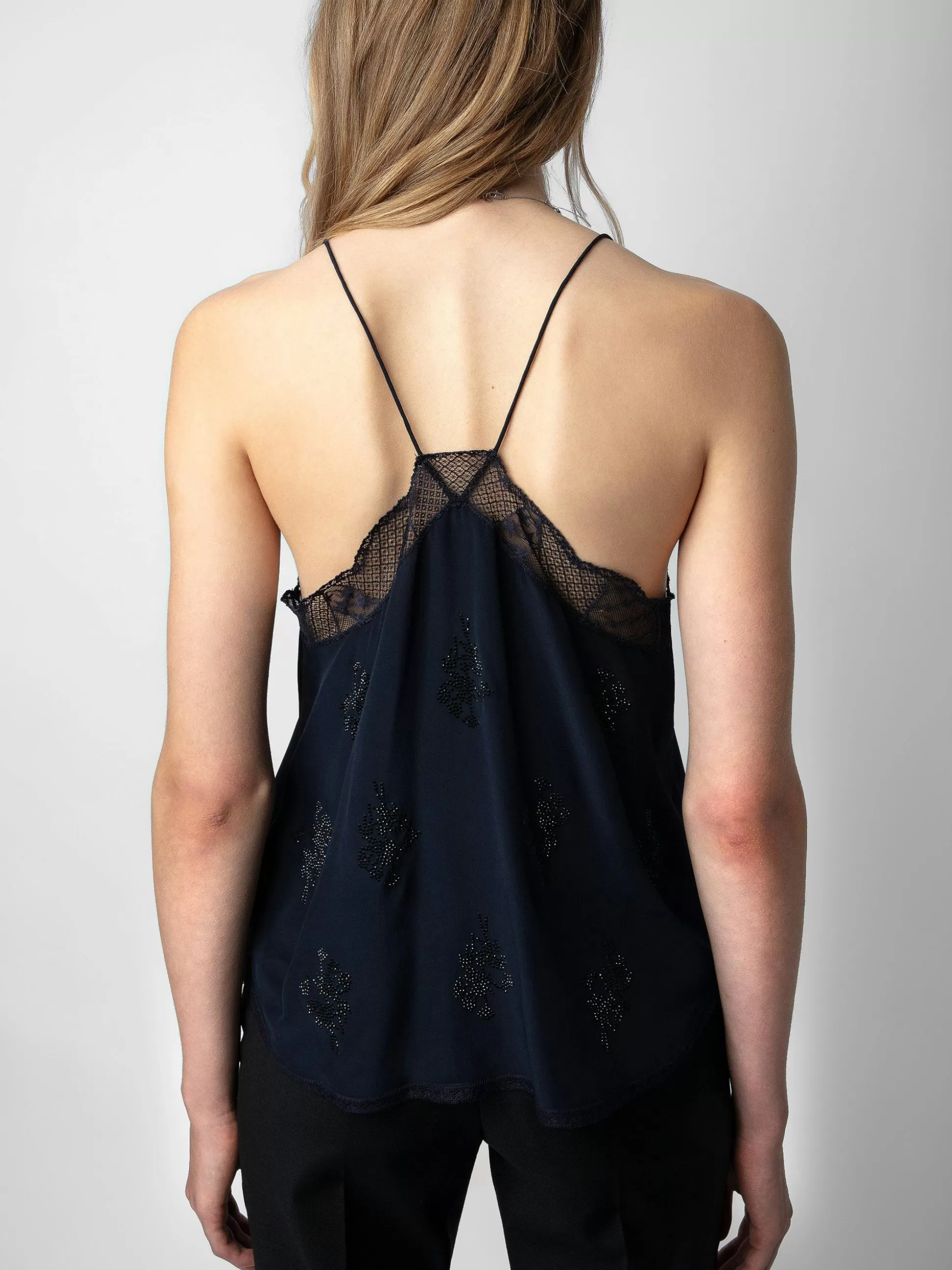 Zadig&Voltaire Topper Og Skjorter^Christy Strass Silk Camisole Blekk