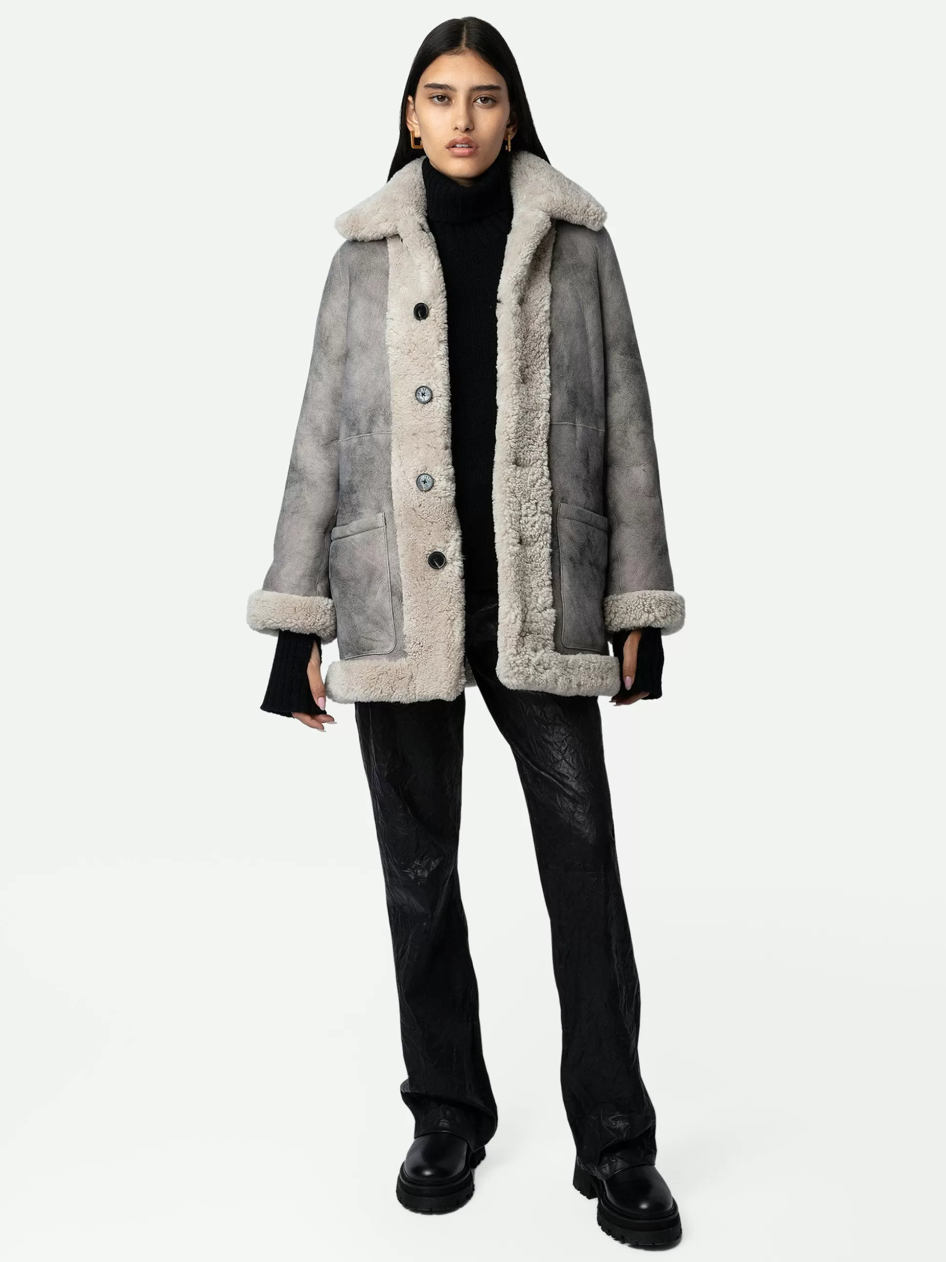 Zadig&Voltaire Jakker Og Kåper^Magdas Shearling Coat Naturlig