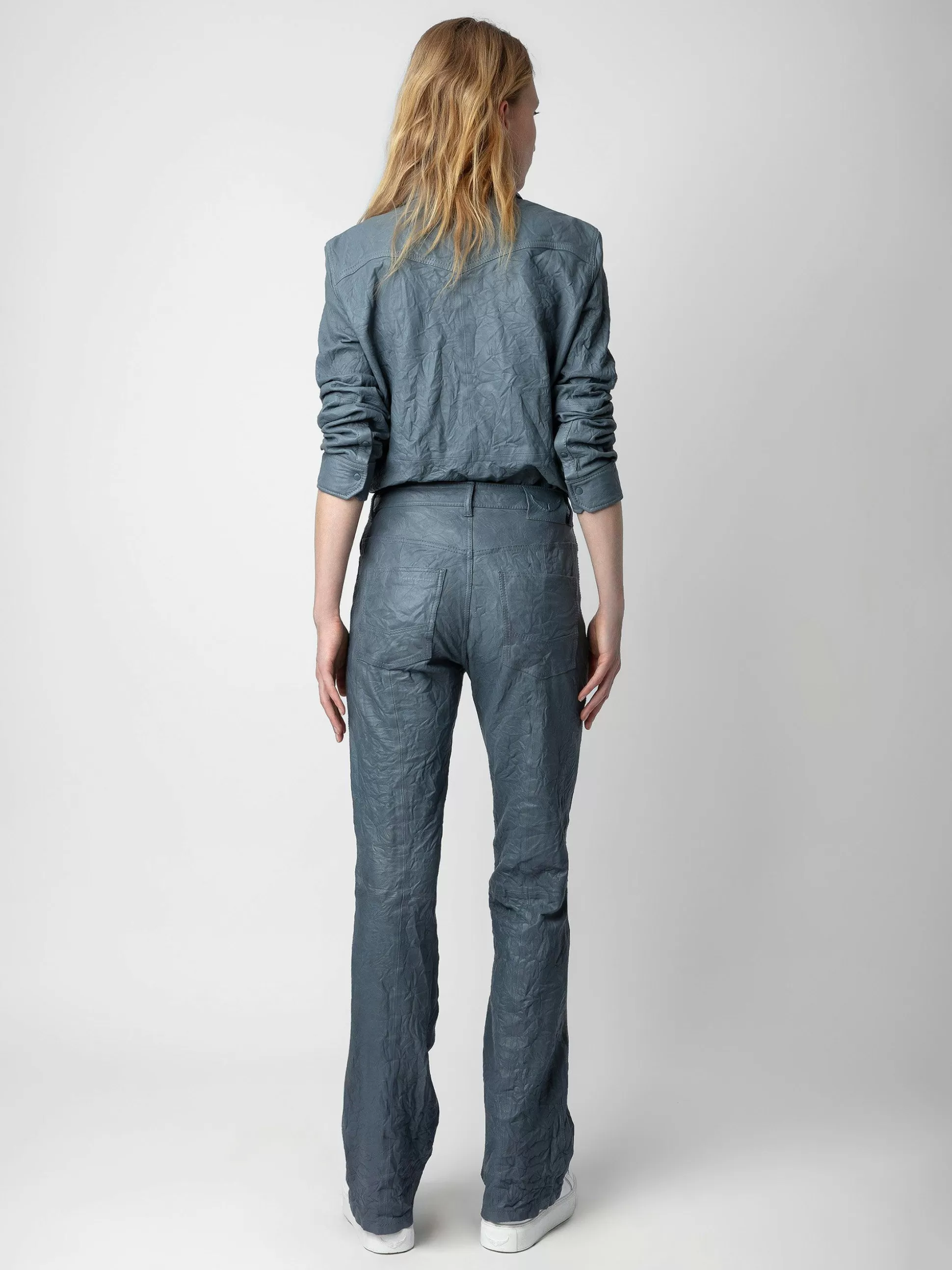 Zadig&Voltaire Bukser Og Jeans^Pistol Crinkled Skinnbukser Lyse Bla