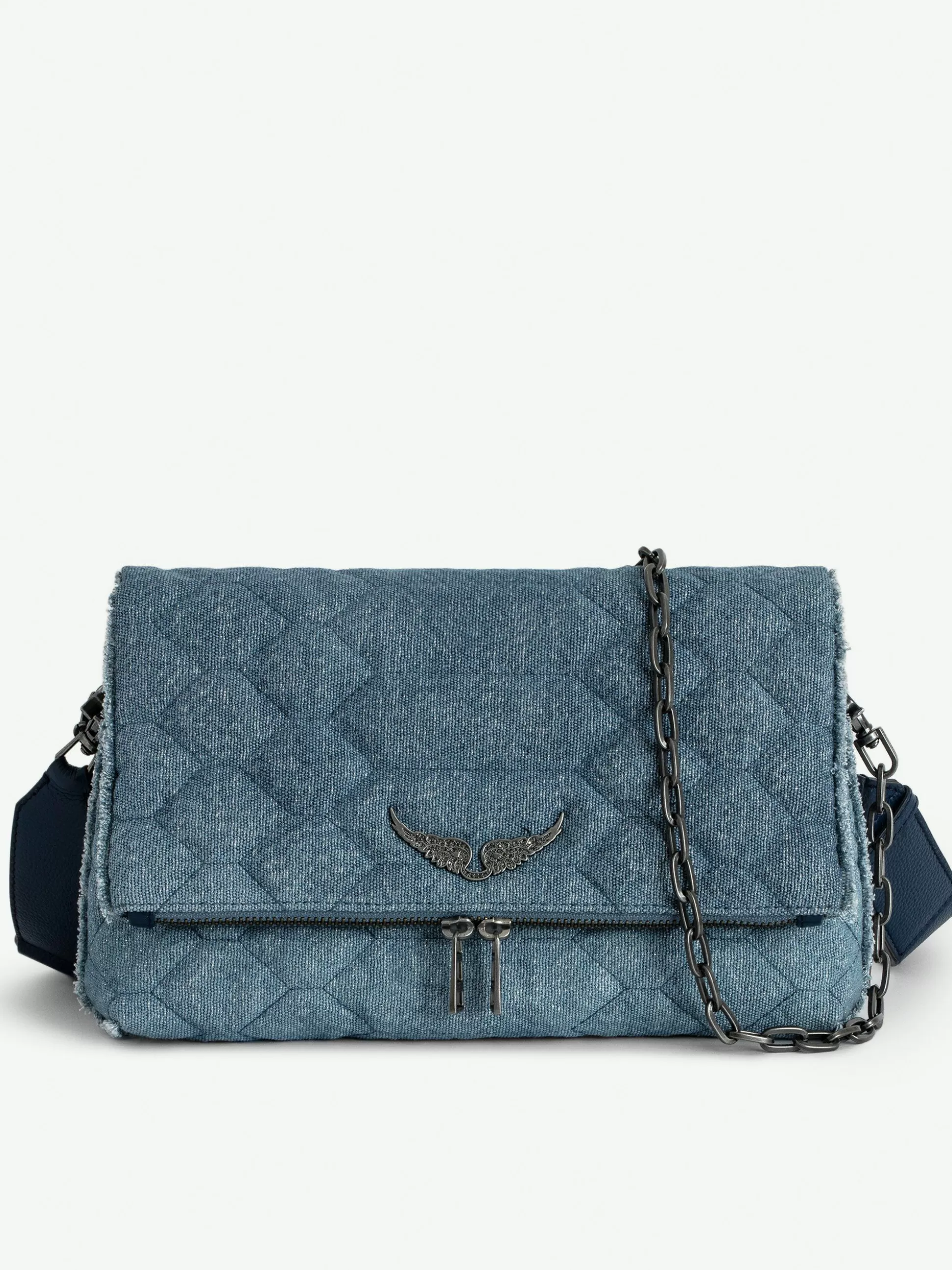 Zadig&Voltaire Skulderveske^Rocky Denim Glitter Quilted Bag Storm