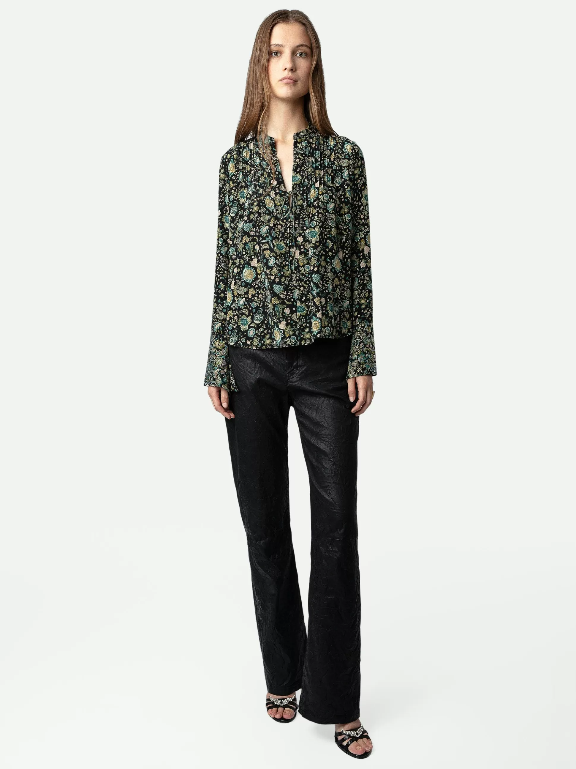 Zadig&Voltaire Topper Og Skjorter^Taika Silk Rhinestone Bluse Svart