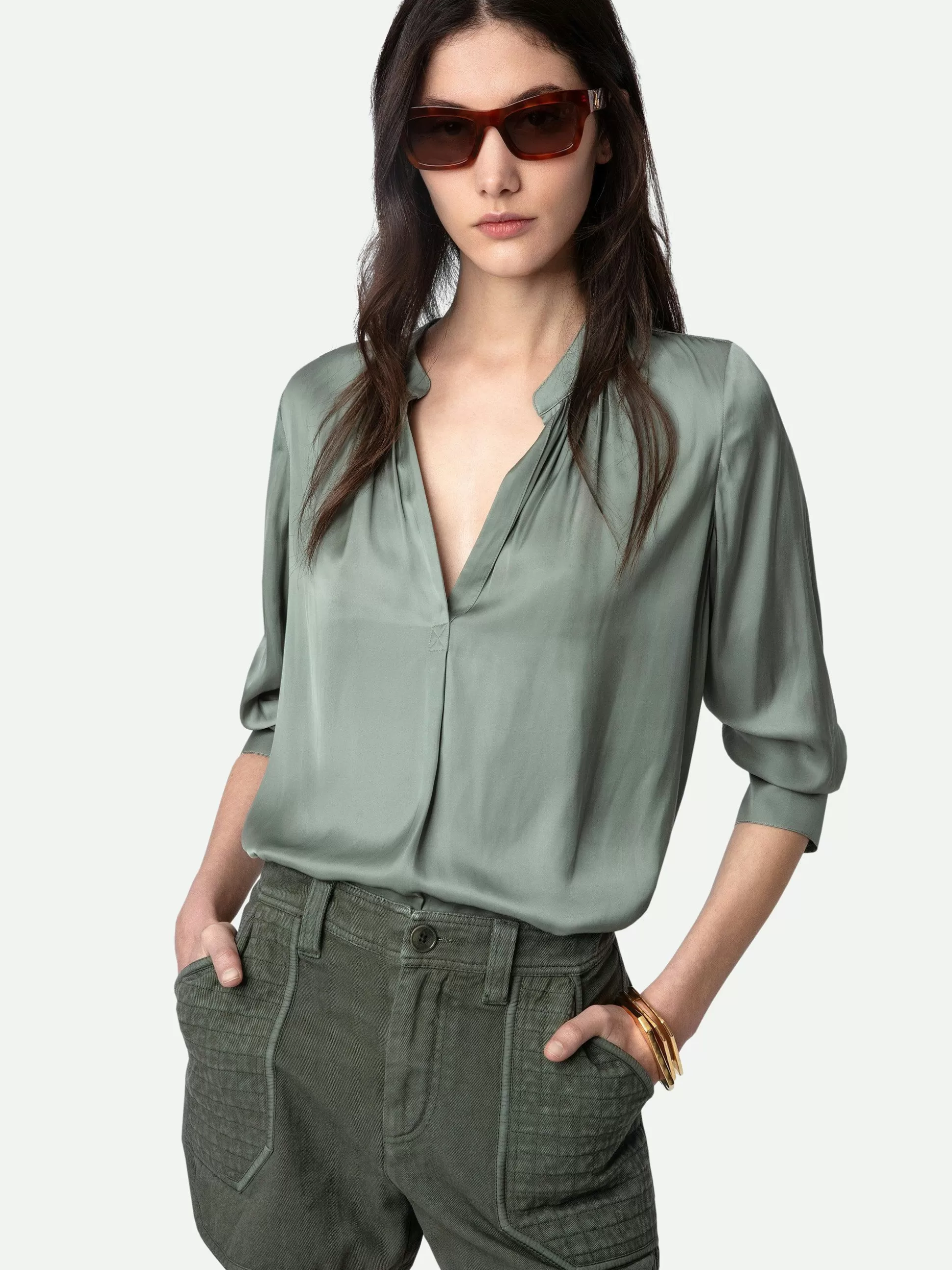 Zadig&Voltaire Topper Og Skjorter^Tink Satin Bluse Trellis