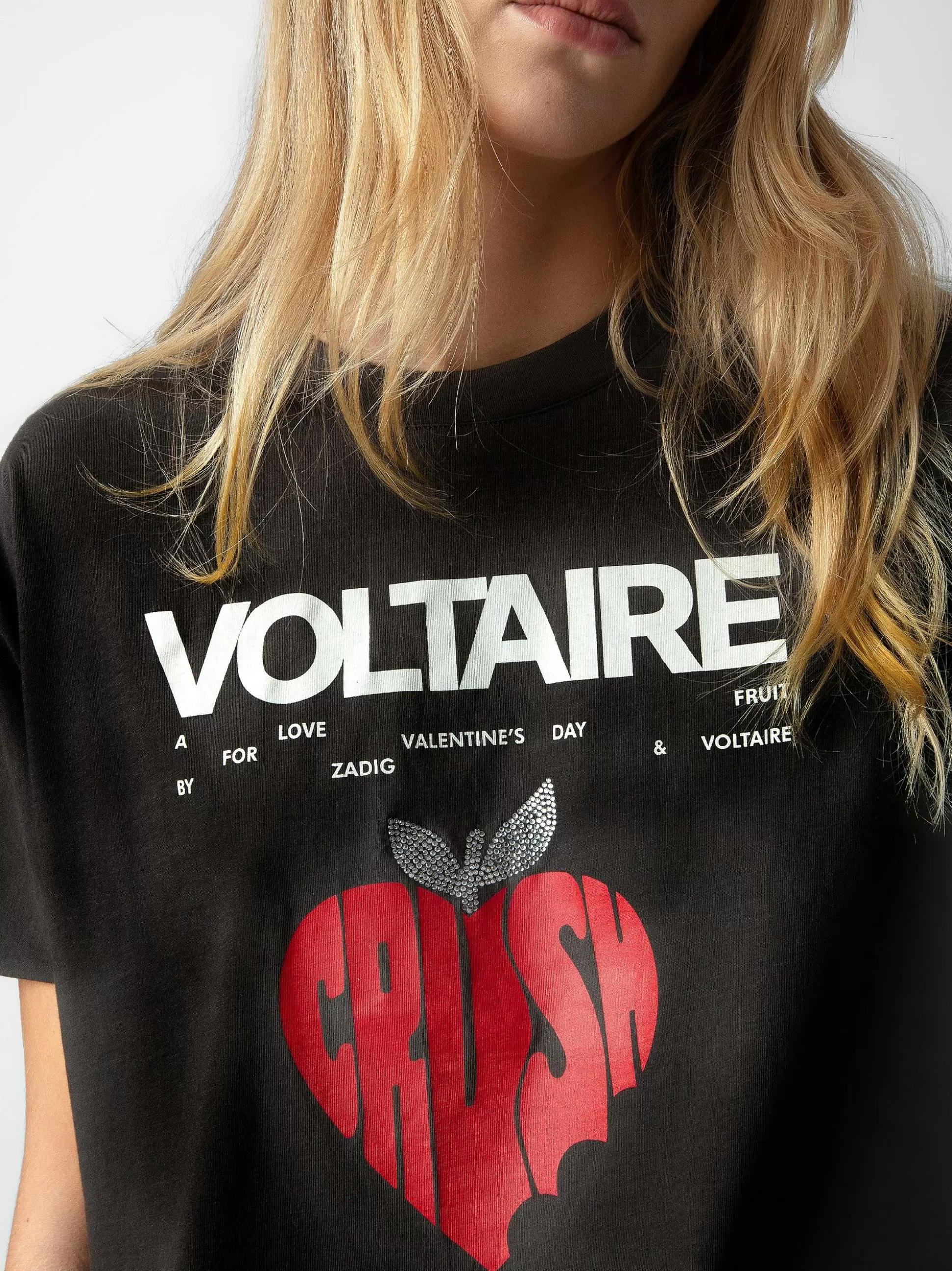 Zadig&Voltaire T-Skjorter^Tommer Concert Crush Strass T-Skjorte Karbon