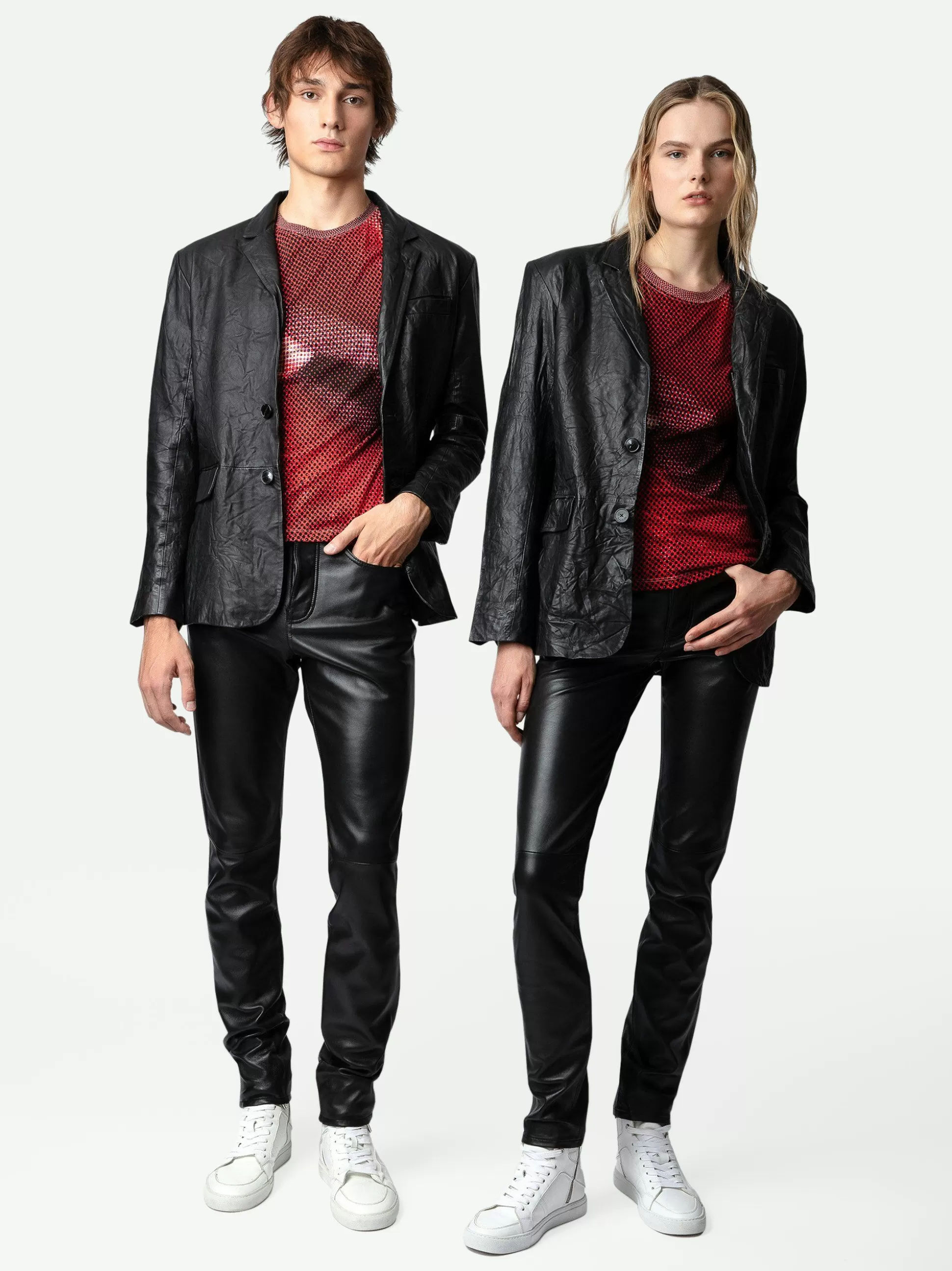 Zadig&Voltaire Jakker Og Kåper^Valfried Crinkle Leather Blazer Svart