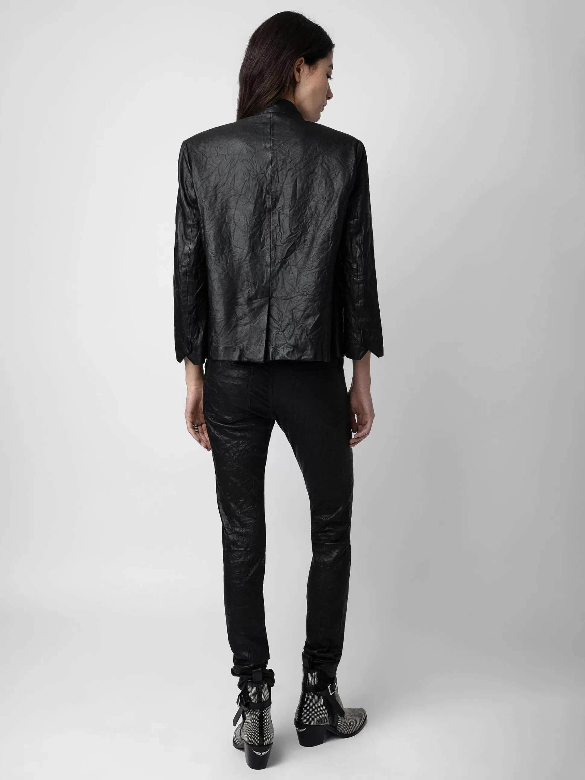 Zadig&Voltaire Jakker Og Kåper^Verys Crumpled Leather Blazer Svart