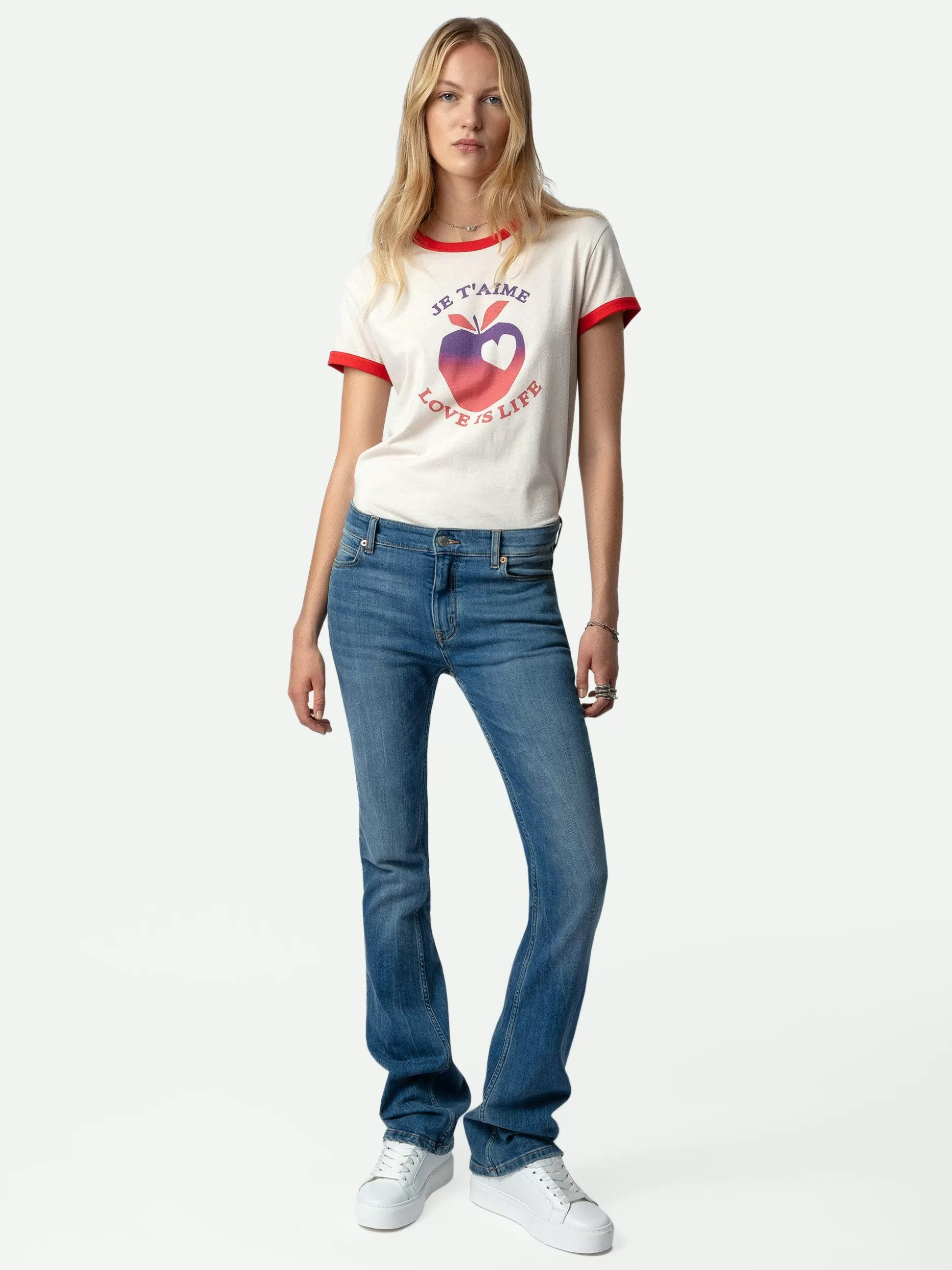 Zadig&Voltaire T-Skjorter^Walk Love Is Life T-Skjorte Kronblad