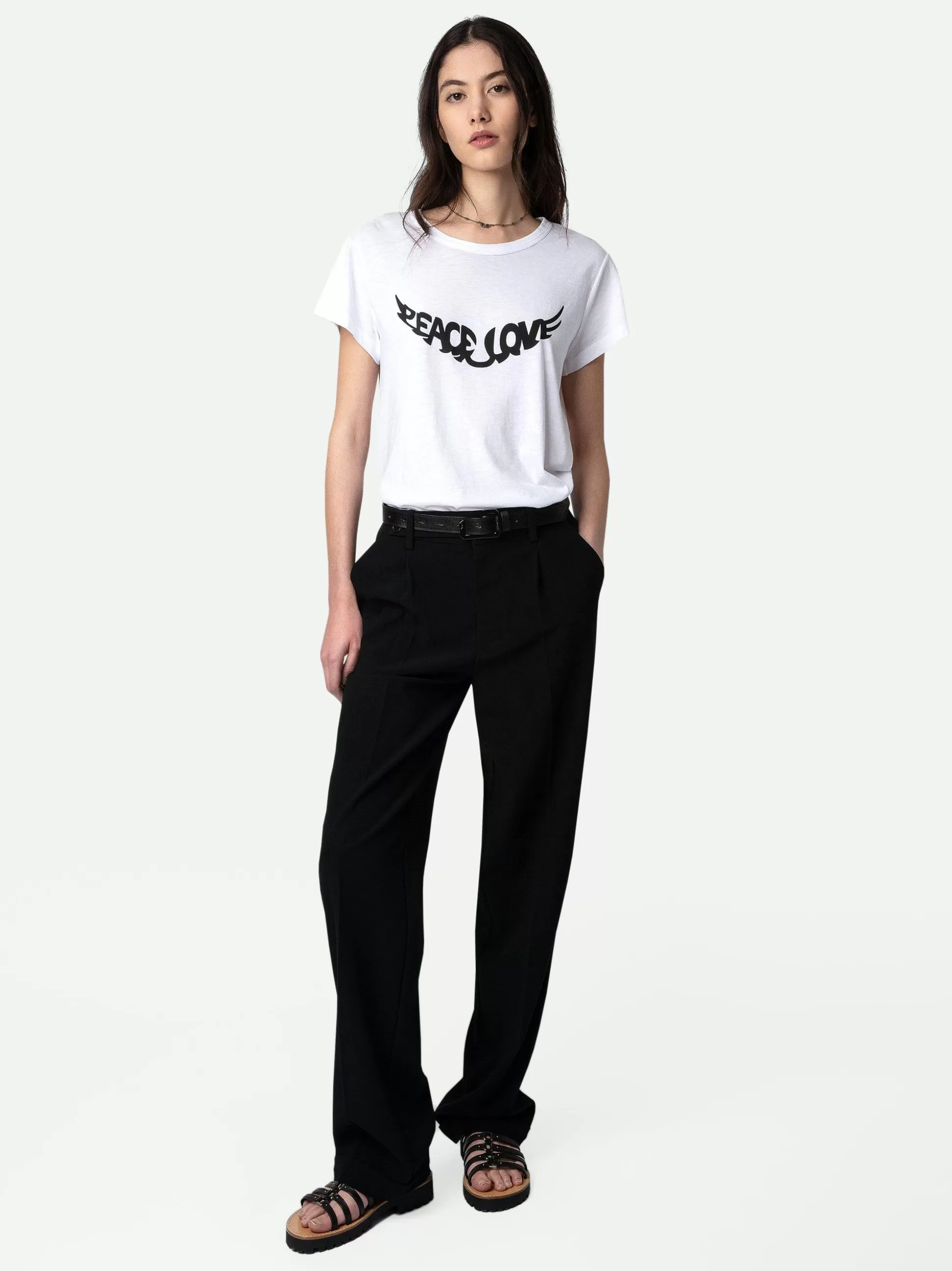 Zadig&Voltaire T-Skjorter^Woop Peace & Love Wings T-Skjorte Hvit